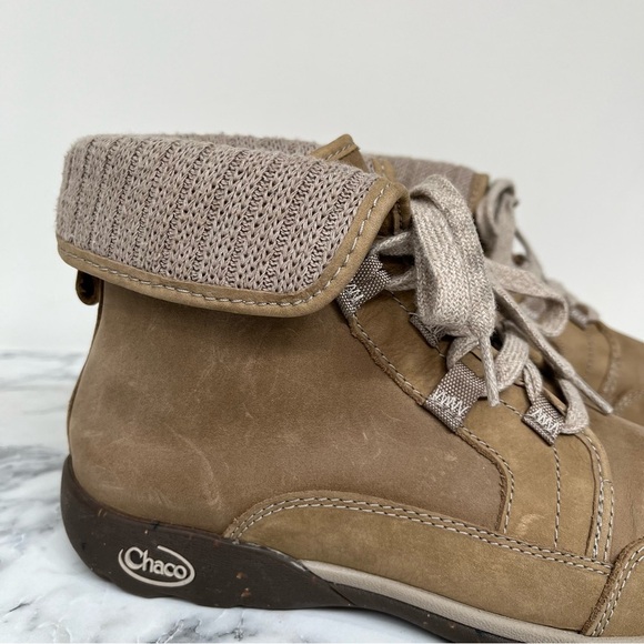 Chaco Women’s Barbary Leather Lace Up Boots Hiking Outdoor Casual in Mink Tan 9 - Picture 3 of 14